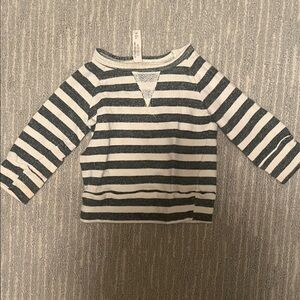 Childhoods Clothing Baby Pullover Sweatshirt | Striped grey and white | 6-12M